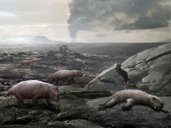 Das große Perm-Aussterben - an Land.