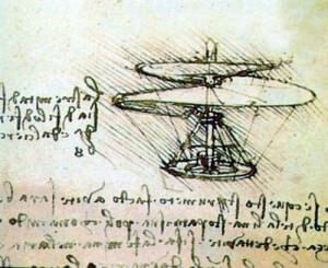 Leonardo da Vinci: Entwurf eines Helikopters.